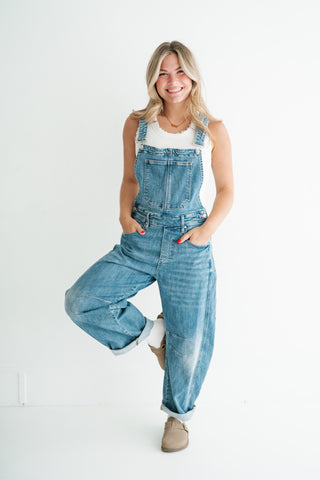 Heritage Barrel Leg Denim Overalls