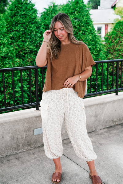 {PRE-ORDER} Pure Ease Relaxed Top - Deep Camel