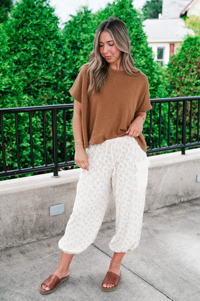 {PRE-ORDER} Pure Ease Relaxed Top - Deep Camel