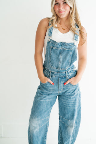 Heritage Barrel Leg Denim Overalls