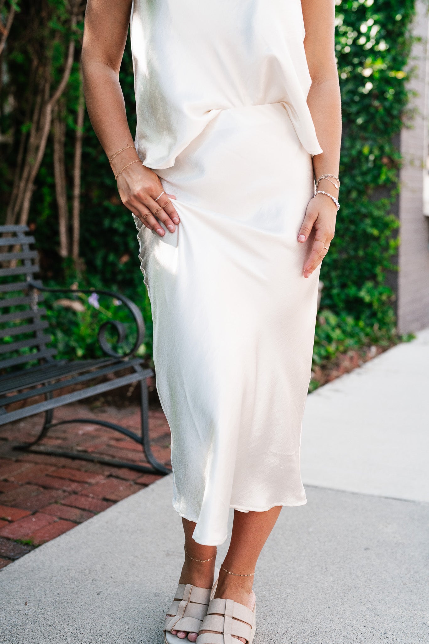 Sweet Honey Silk Maxi Skirt