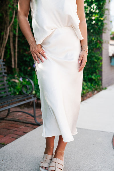 Sweet Honey Silk Maxi Skirt