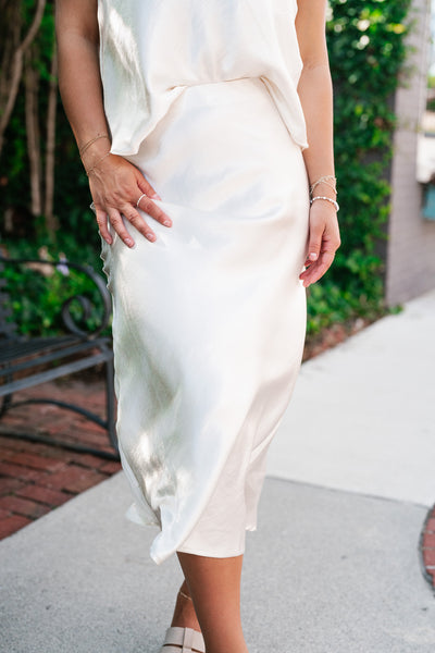 Sweet Honey Silk Maxi Skirt