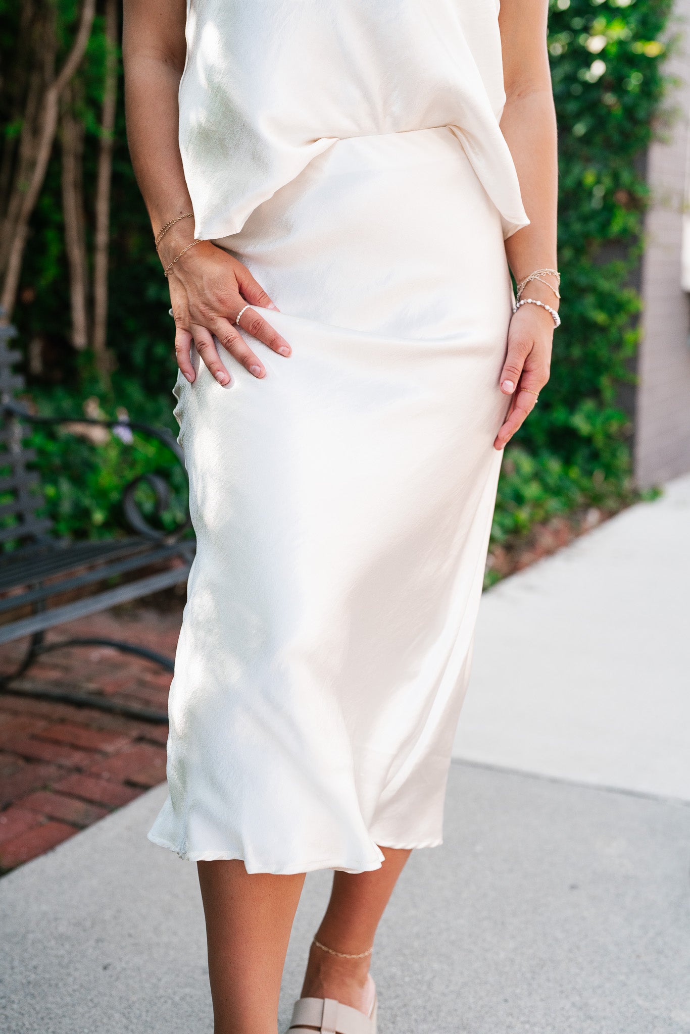 Sweet Honey Silk Maxi Skirt