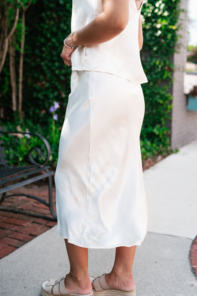 Sweet Honey Silk Maxi Skirt