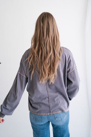 Gray Horizon Long Sleeve Top