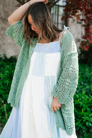 Shaded Grove Open Knit Cardigan