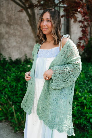 Shaded Grove Open Knit Cardigan