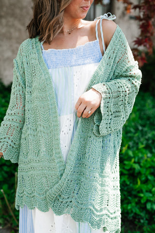 Shaded Grove Open Knit Cardigan