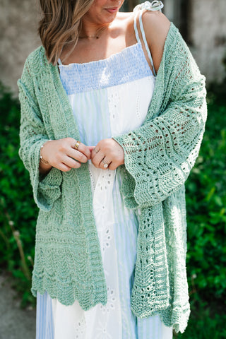Shaded Grove Open Knit Cardigan