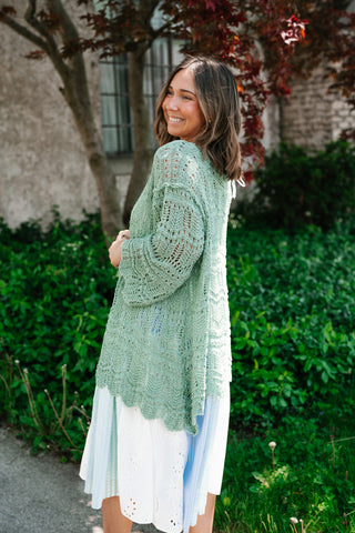 Shaded Grove Open Knit Cardigan