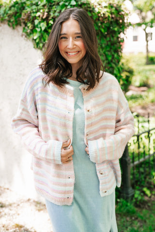 Bright Side Knit Cardigan - Soft Pink