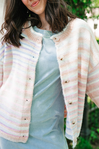 Bright Side Knit Cardigan - Soft Pink