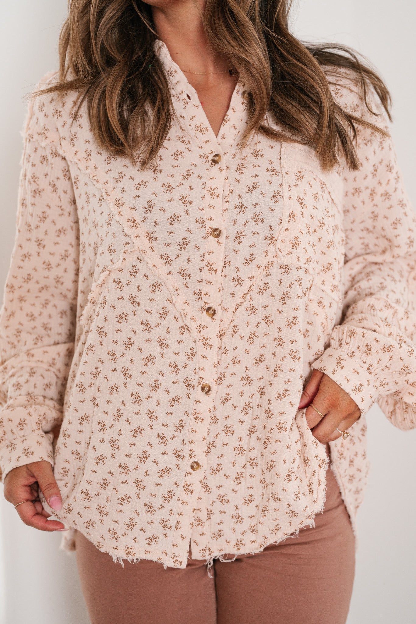 Rhea Garden Gauze Button Up