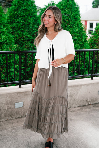 Sweet Memory Ribbed Knit Tie Top