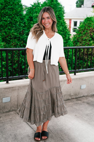 Sweet Memory Ribbed Knit Tie Top