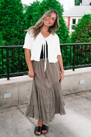 Sweet Memory Ribbed Knit Tie Top