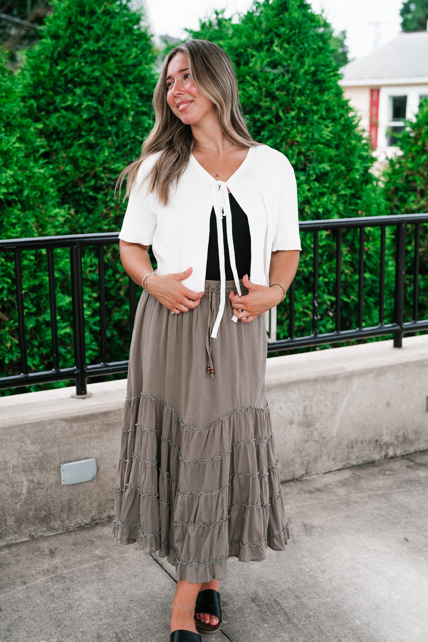 Sweet Memory Ribbed Knit Tie Top