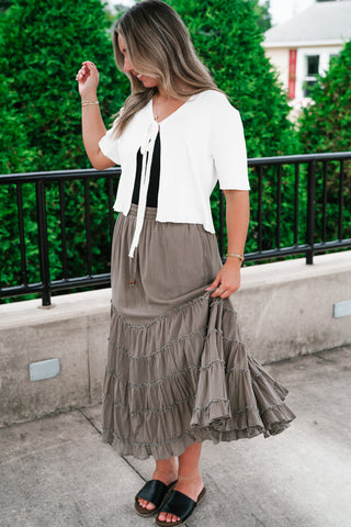 Sweet Memory Ribbed Knit Tie Top