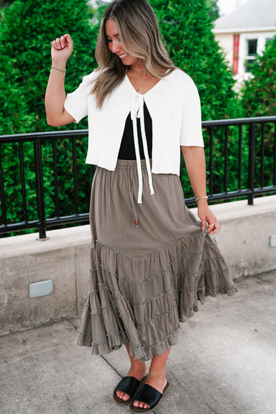 Sweet Memory Ribbed Knit Tie Top