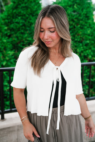 Sweet Memory Ribbed Knit Tie Top