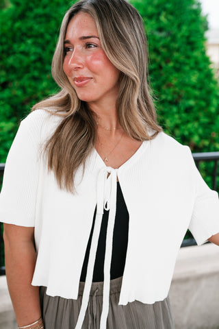 Sweet Memory Ribbed Knit Tie Top