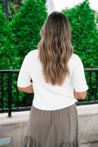 Sweet Memory Ribbed Knit Tie Top