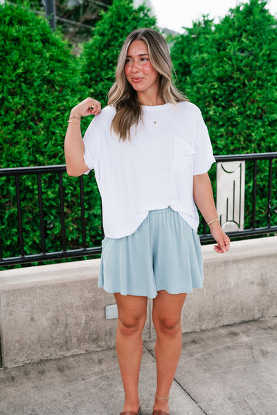 Simple Matter Pocket Front Tee - White