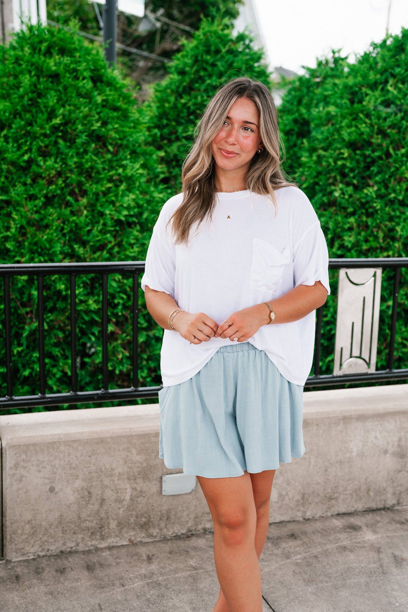 Simple Matter Pocket Front Tee - White