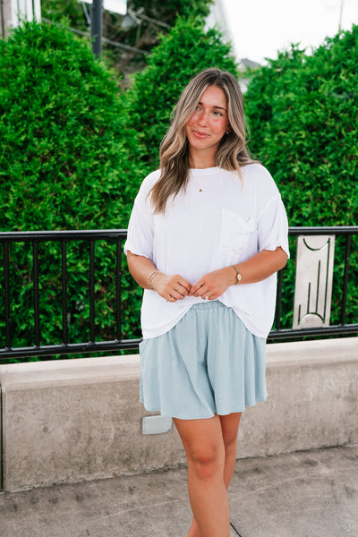 Simple Matter Pocket Front Tee - White