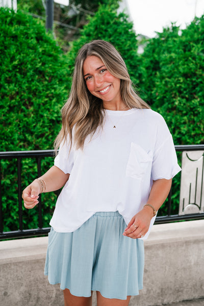 Simple Matter Pocket Front Tee - White