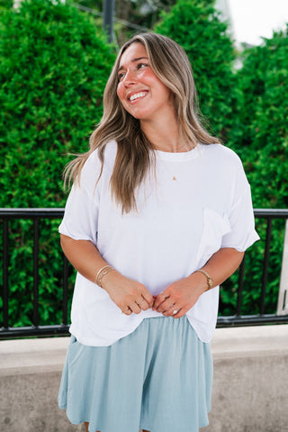 Simple Matter Pocket Front Tee - White