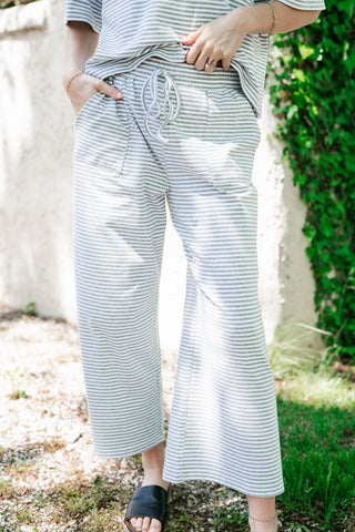 Boardwalk Days Striped Set - Grey