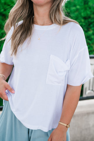Simple Matter Pocket Front Tee - White