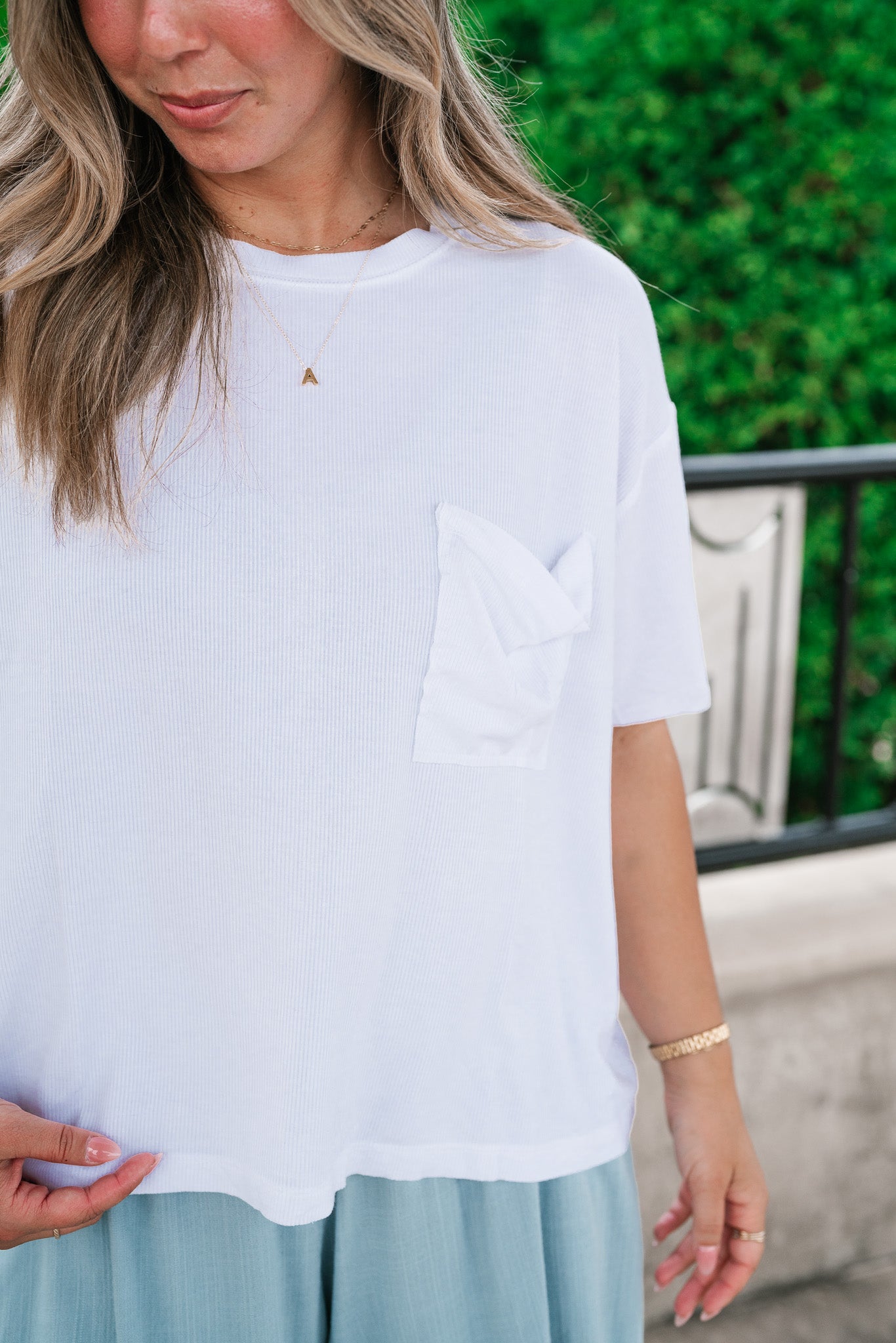 Simple Matter Pocket Front Tee - White