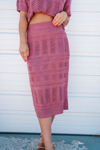 Fall Sunset Knit Midi Skirt