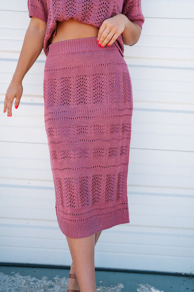 Fall Sunset Knit Midi Skirt