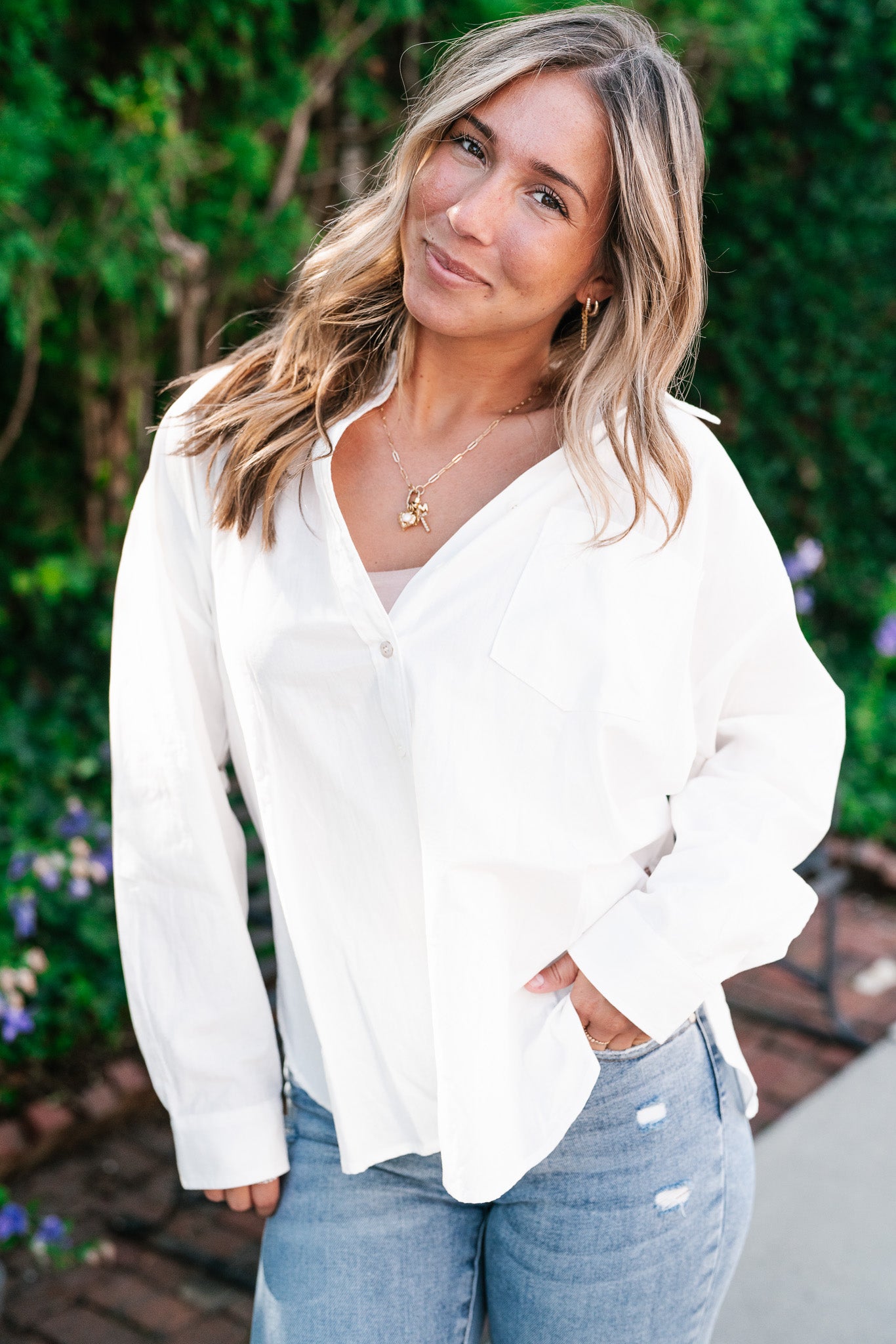 Easy Essential Button Down Top