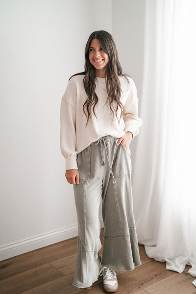 Sweet Life Mineral Wash Pants - Faded Sage