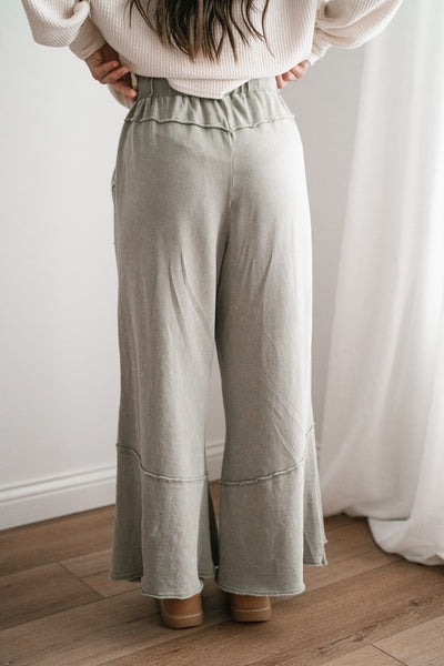 Sweet Life Mineral Wash Pants - Faded Sage