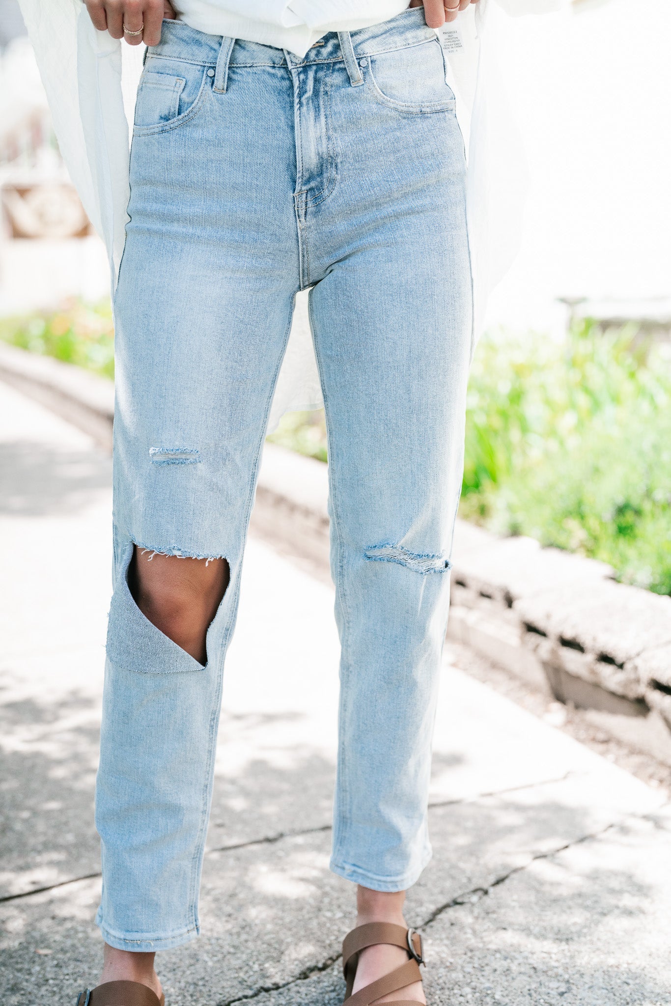 Risen Sophie High Rise Distressed Jeans