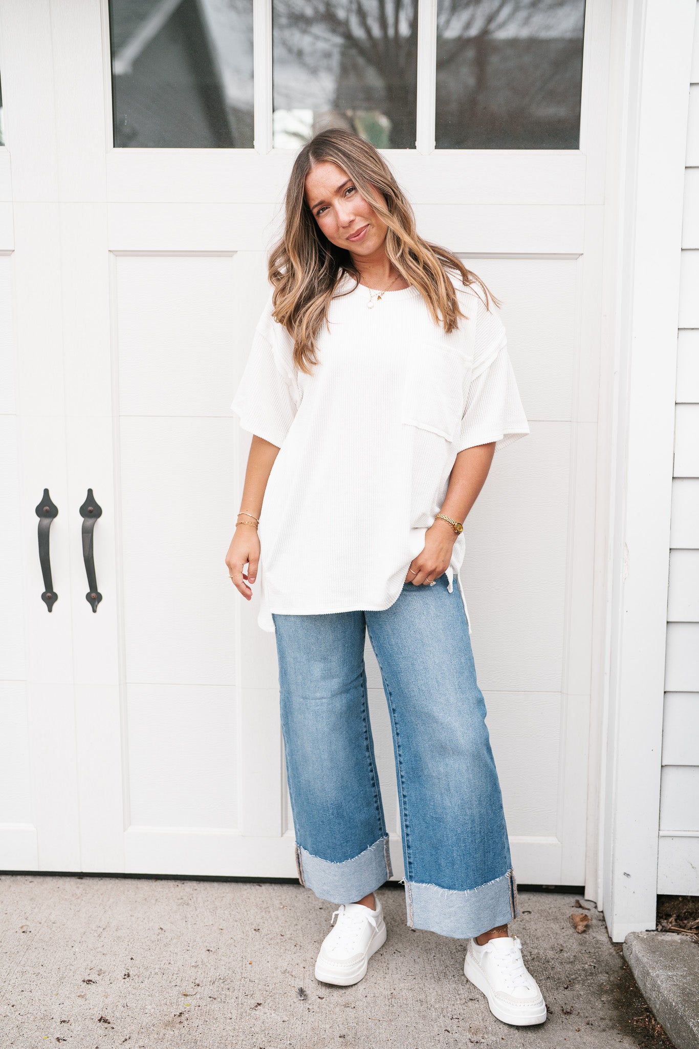Forever Timeless Relaxed Ribbed Top- White