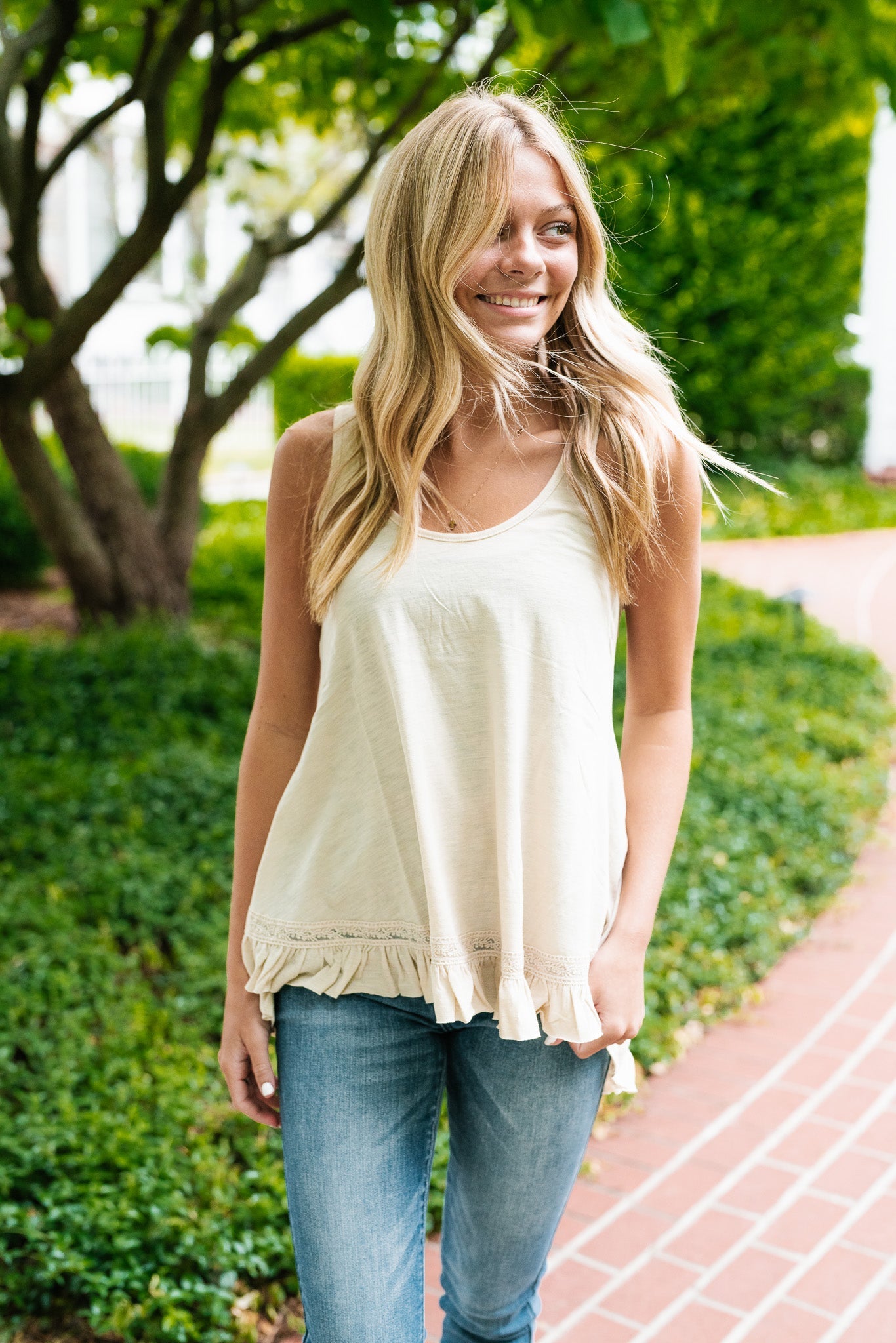Sunlit Sands Ruffle Tank