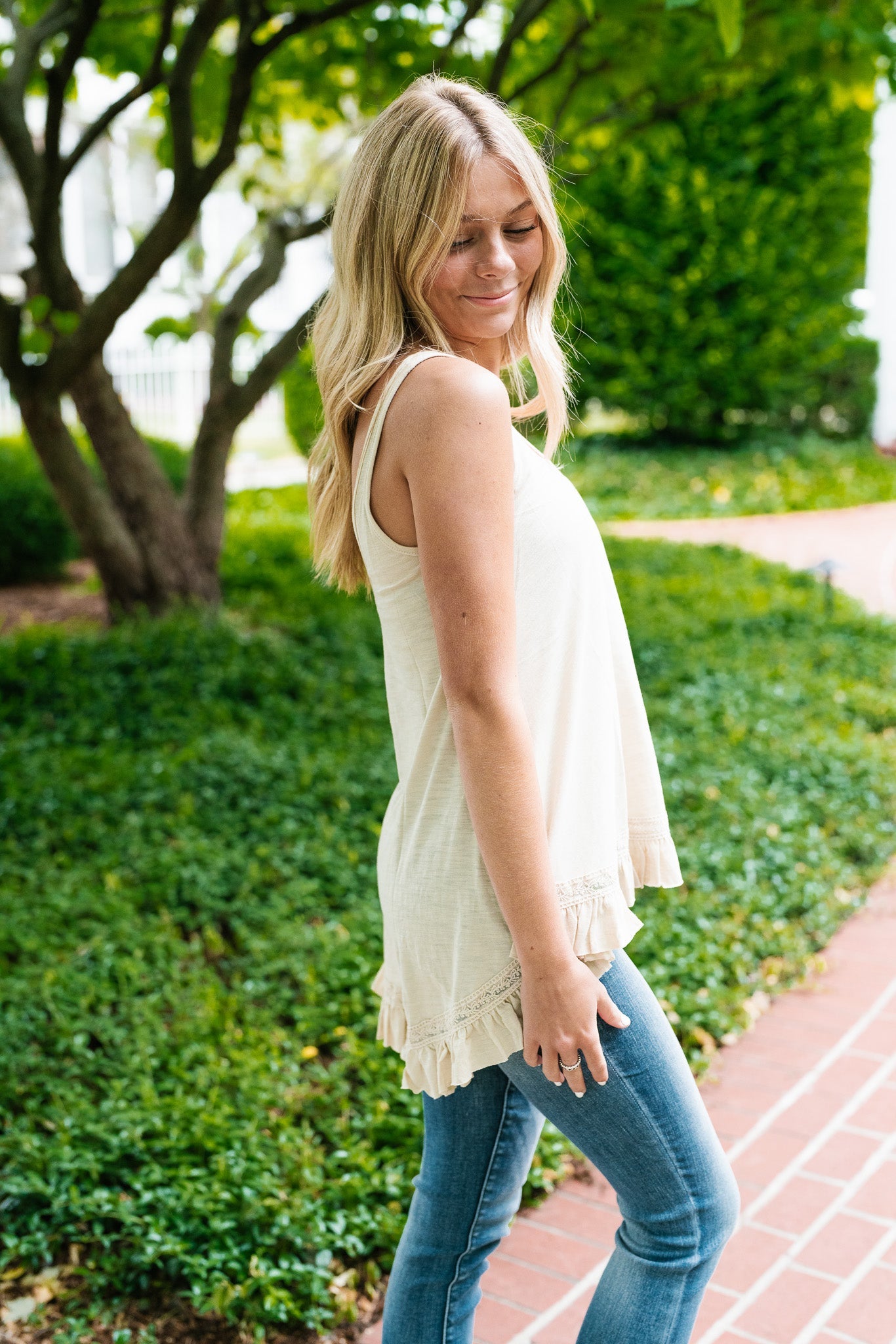 Sunlit Sands Ruffle Tank