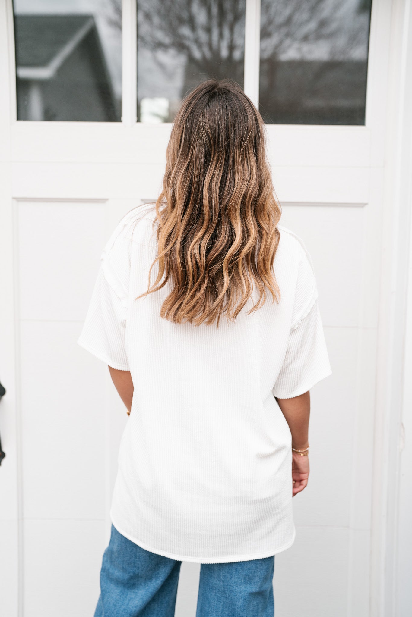 Forever Timeless Relaxed Ribbed Top- White