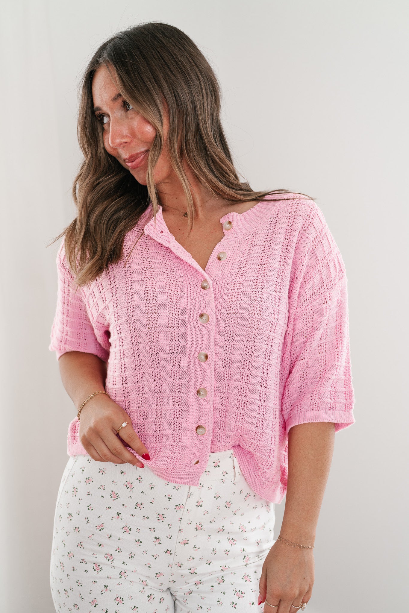 Blush Whimsy Crochet Top