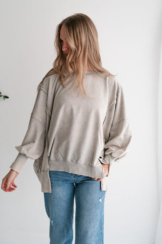 Daydream Oversized Mineral Wash Crewneck - Grey