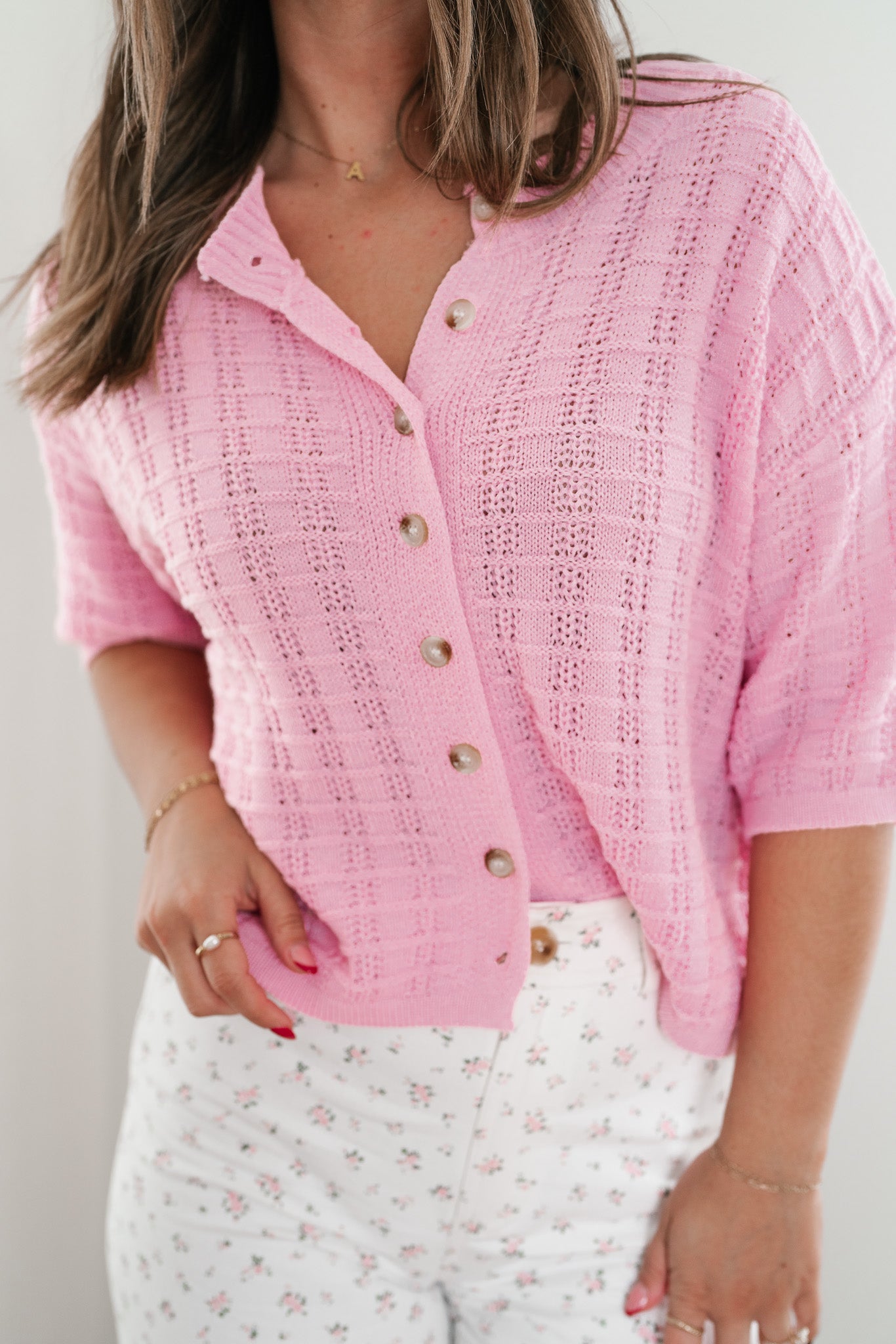 Blush Whimsy Crochet Top