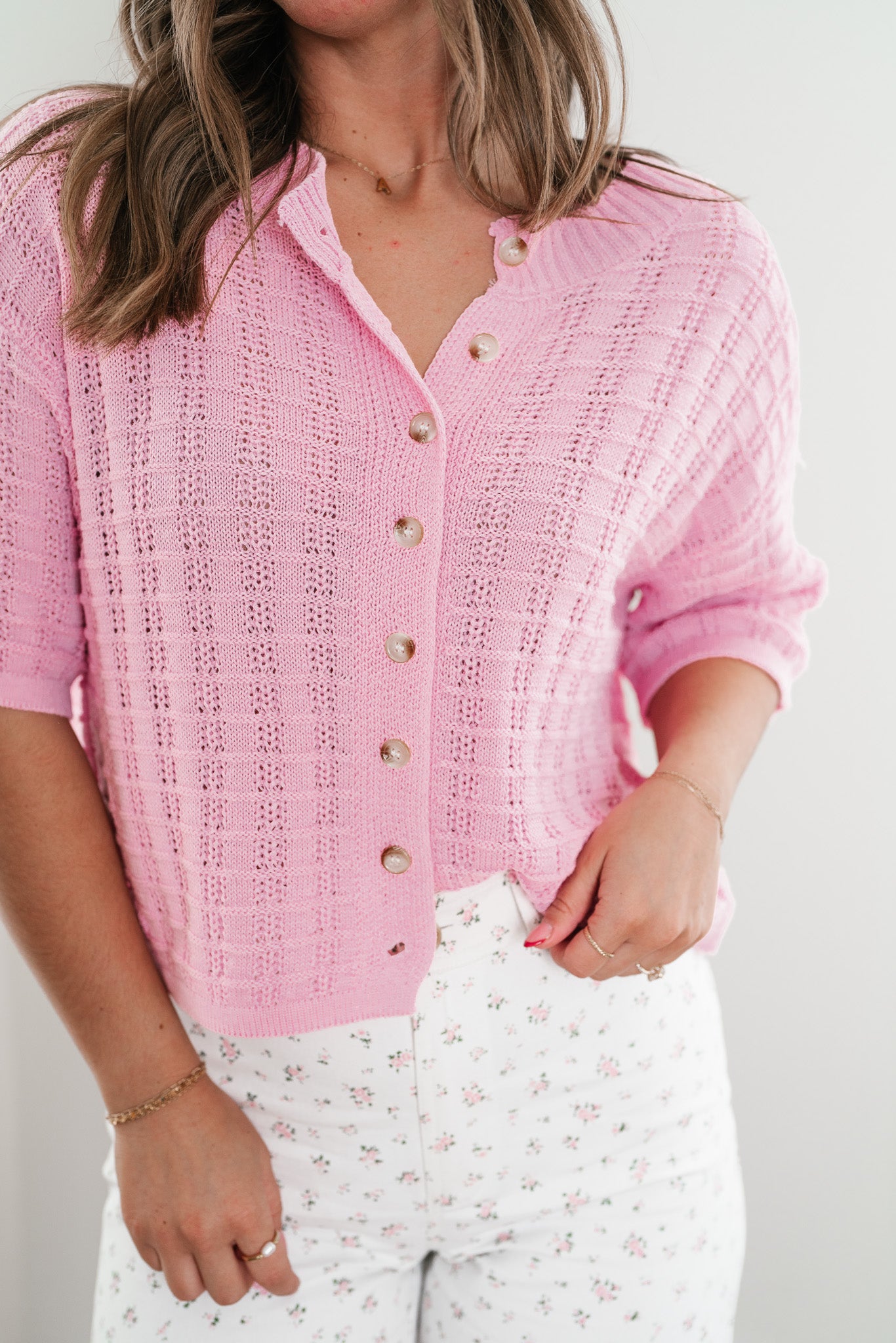 Blush Whimsy Crochet Top