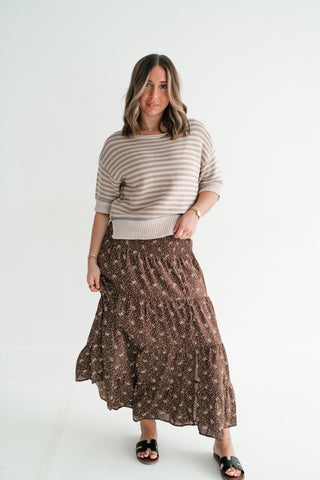 Airy Muse Striped Knit Top